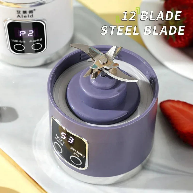 Blender Portable Sans Fil – Smoothies & Jus en 30 Secondes, 12 Lames, 450ml