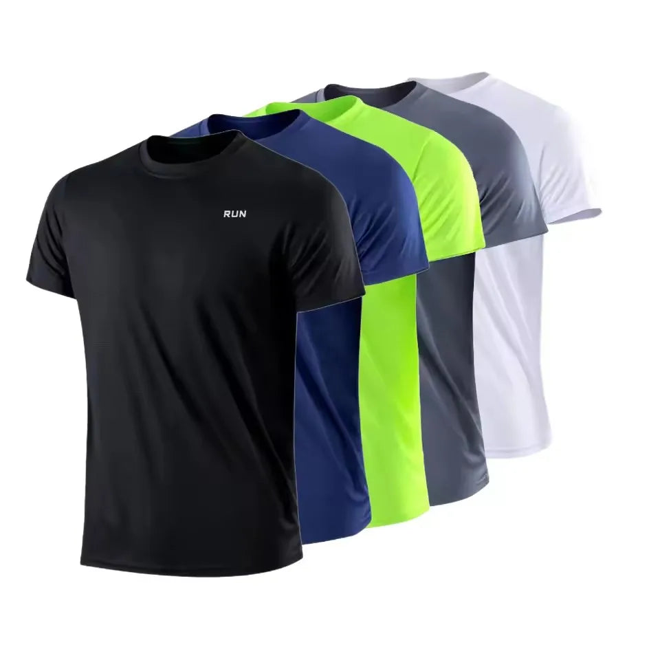 T-Shirt Sport Homme Manches Courtes – Séchage Rapide, Anti-Transpiration, Gym et Running