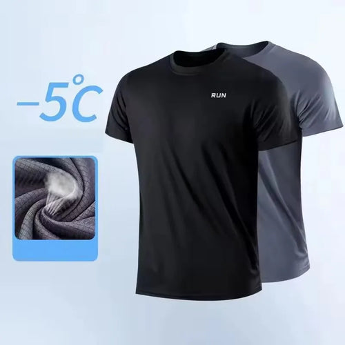 T-Shirt Sport Homme Manches Courtes – Séchage Rapide, Anti-Transpiration, Gym et Running