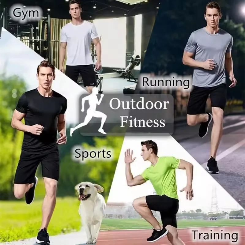 T-Shirt Sport Homme Manches Courtes – Séchage Rapide, Anti-Transpiration, Gym et Running